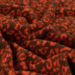 Polaire teddy - Jacquard léopard marron et orange Polaire teddy - Jacquard léopard marron et orange