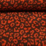 Polaire teddy - Jacquard léopard marron et orange Polaire teddy - Jacquard léopard marron et orange