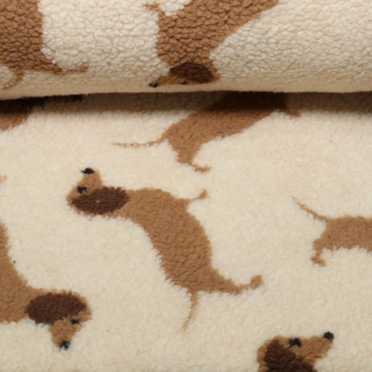 Polaire teddy - Teckel jacquard Beige Polaire teddy - Teckel jacquard Beige