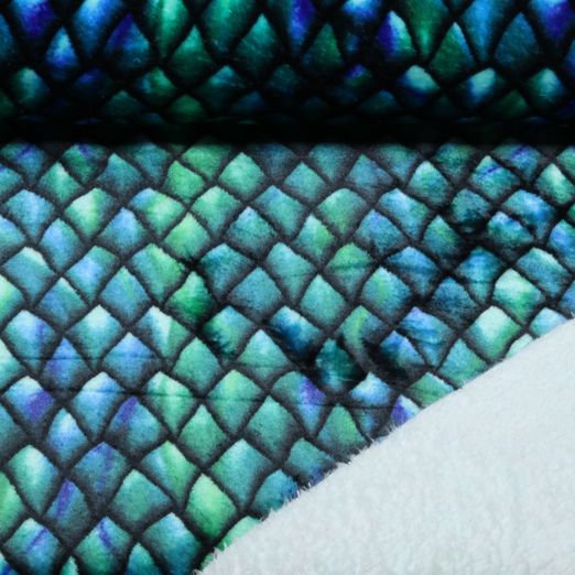 Kuschelfleece - Drachenhaut Blau Kuschelfleece - Drachenhaut Blau