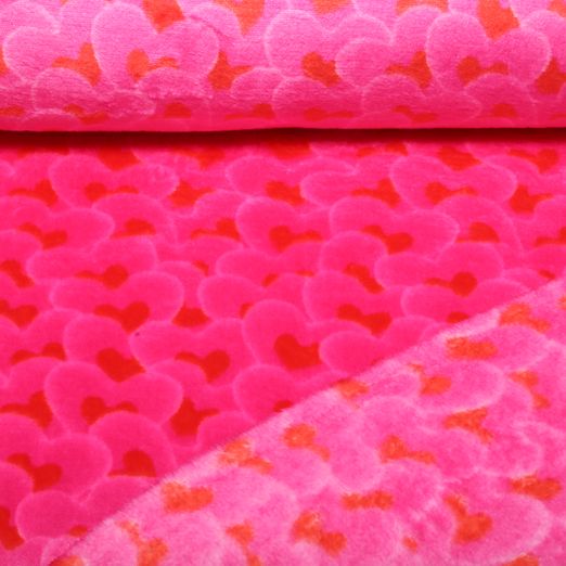 Kuschelfleece - Herzen Pink Kuschelfleece - Herzen Pink
