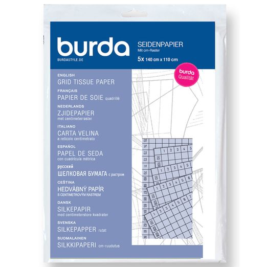burda Seidenpapier mit cm-Raster - 5 Blatt - 140 x 110 cm burda Seidenpapier mit cm-Raster - 5 Blatt - 140 x 110 cm
