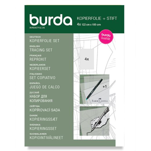 burda Kopierfolie mit Stift - 4 Blatt - 122 x 100 cm burda Kopierfolie mit Stift - 4 Blatt - 122 x 100 cm