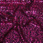 Jersey - Leopardato con glitter, nero e rosa, laminato, leggermente trasparente Jersey - Leopardato con glitter, nero e rosa, laminato, leggermente trasparente