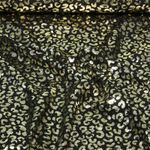 Jersey - Leopardato luccicante nero e oro, laminato, leggermente trasparente Jersey - Leopardato luccicante nero e oro, laminato, leggermente trasparente