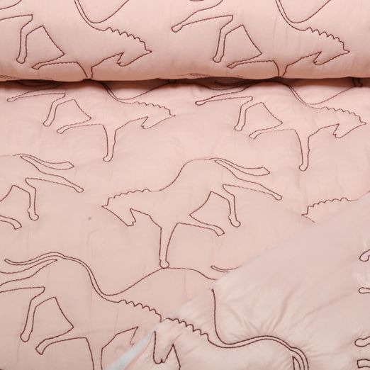 Gesteppter Stoff - Qjutie & the Qjutest Quilt Pferde Bestickt Rosa Gesteppter Stoff - Qjutie & the Qjutest Quilt Pferde Bestickt Rosa