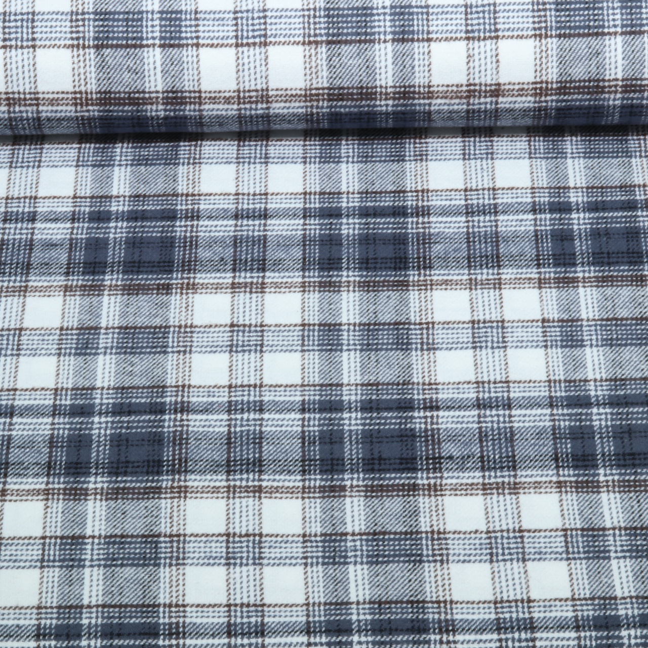 Baumwoll-Flanell - Qjutie & the Qjutest Karo Weiß Blau Garngefärbt-0 Baumwoll-Flanell - Qjutie & the Qjutest Karo Weiß Blau Garngefärbt-0