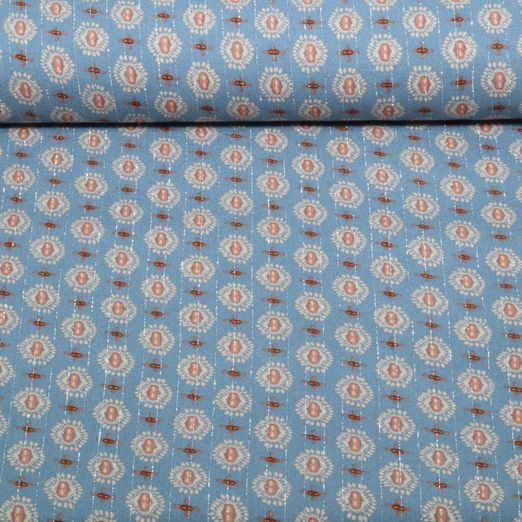 Viskose - Qjutie & the Qjutest Crinkle Ornamente Lurex Blau