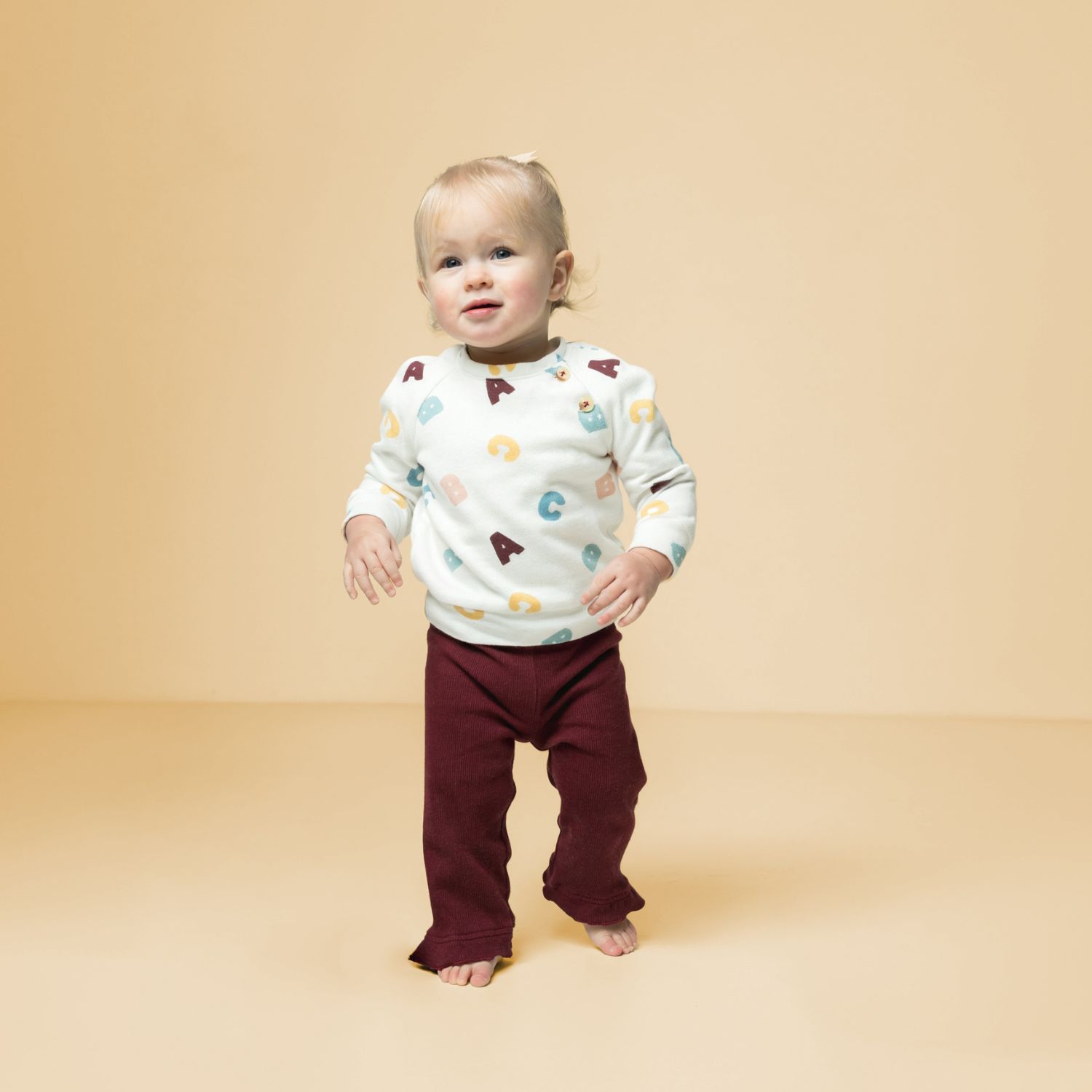 Jersey tricoté - Qjutie & the Qjutest ABC Ecru-1 Jersey tricoté - Qjutie & the Qjutest ABC Ecru-1