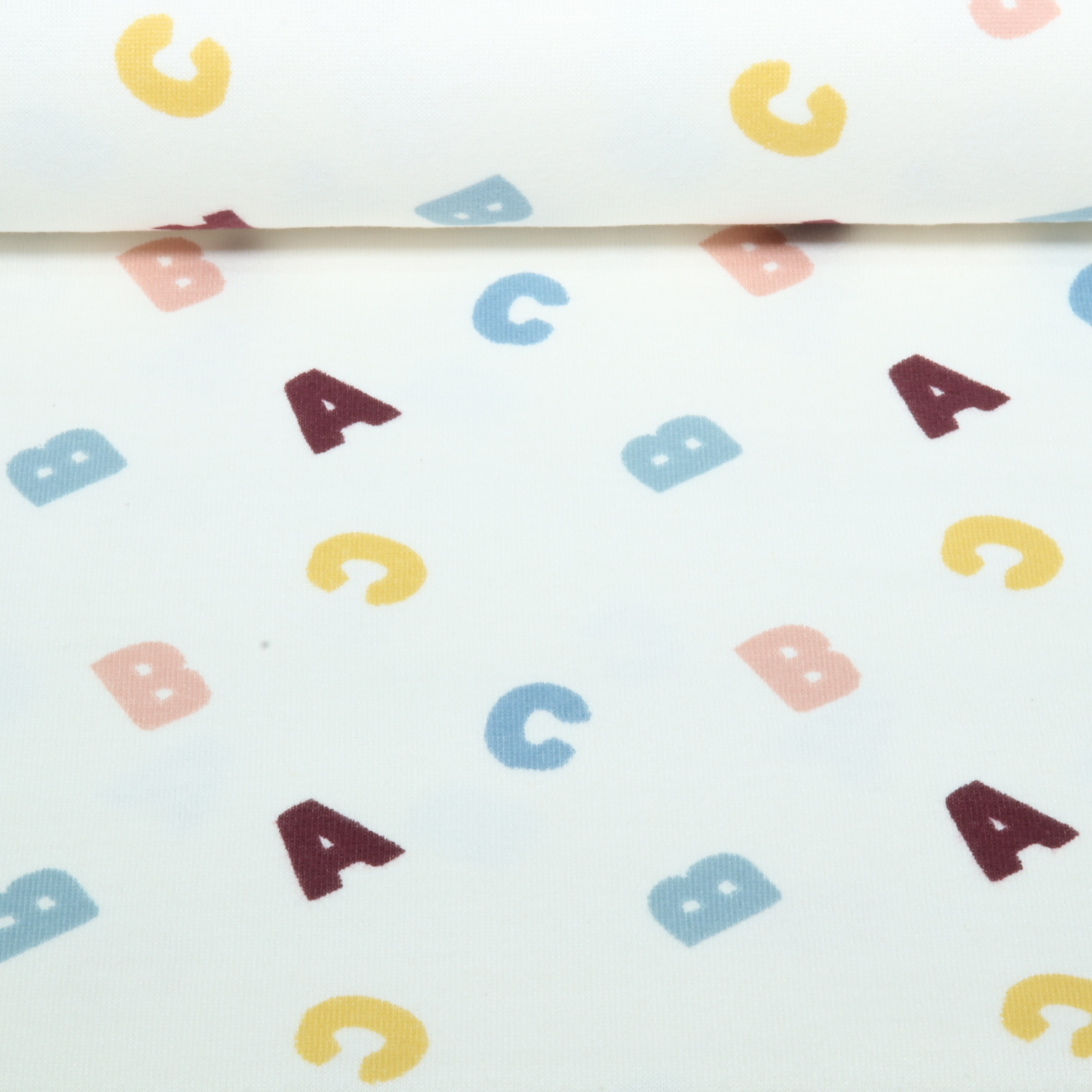 Jersey tricoté - Qjutie & the Qjutest ABC Ecru-0 Jersey tricoté - Qjutie & the Qjutest ABC Ecru-0