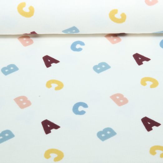 Jersey tricoté - Qjutie & the Qjutest ABC Ecru Jersey tricoté - Qjutie & the Qjutest ABC Ecru