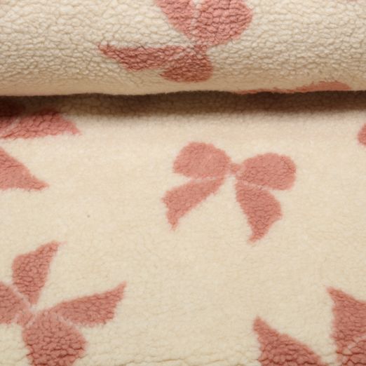 Teddyfleece - Qjutie & the Qjutest Jacquard Schleifen Sand Teddyfleece - Qjutie & the Qjutest Jacquard Schleifen Sand