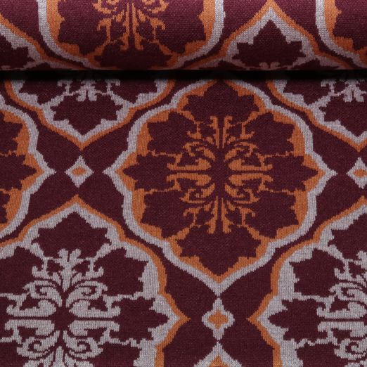 Sweat en maille - Décors jacquard Bordeaux
