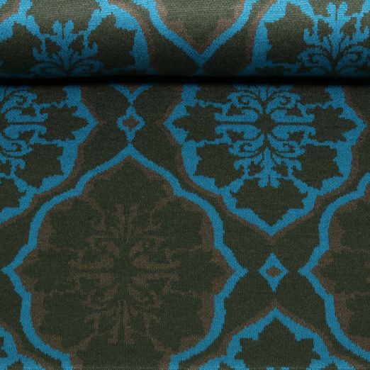 Sweat en maille - Décors jacquard Kaki Sweat en maille - Décors jacquard Kaki
