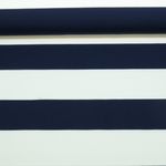 Romanit Jersey - Blockstreifen 72mm Navy Ecru Garngefärbt