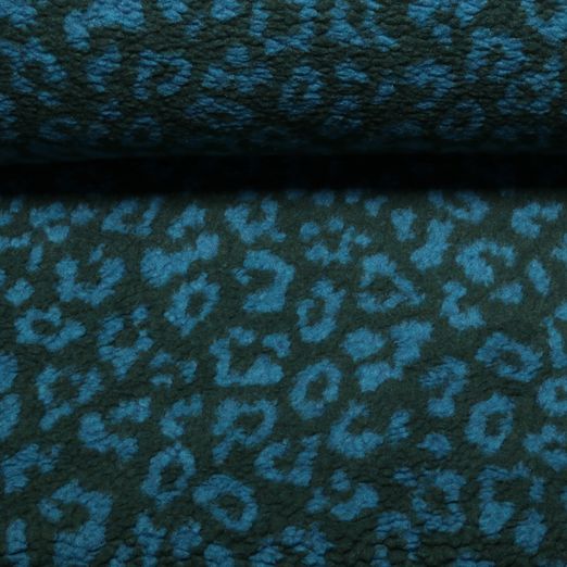 Teddfleece - Jacquard Leo Grün Petrol Teddfleece - Jacquard Leo Grün Petrol