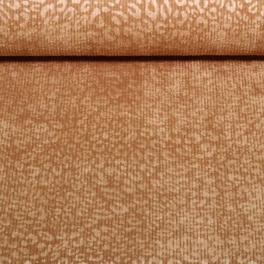 Cordon extensible - Léopard ton sur ton gaufré, Marron caramel