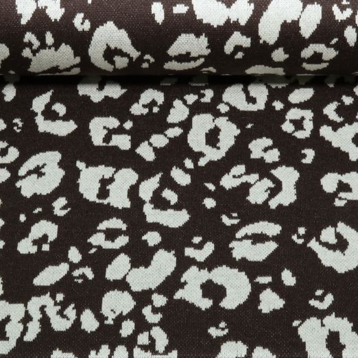 Sweat en maille - Jacquard léopard Marron foncé Sweat en maille - Jacquard léopard Marron foncé