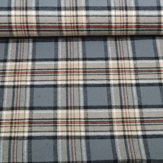 Flanelle de coton - Carreaux beiges, teints dans la masse Flanelle de coton - Carreaux beiges, teints dans la masse
