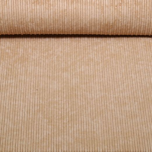 Velours côtelé large - Stretch High Low, Marron caramel