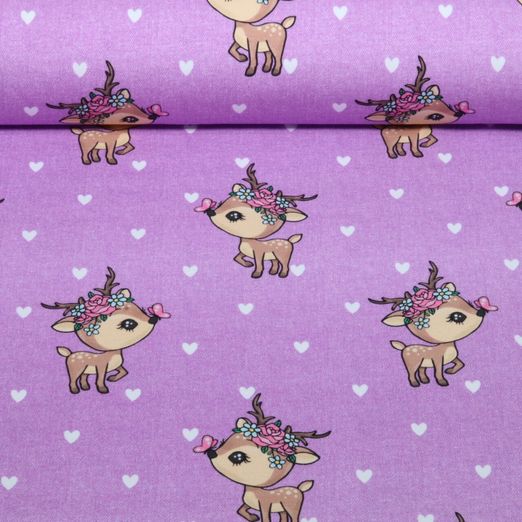 Sweat d'été - Glitzerpüpi French Terry Impression numérique Petit cerf violet