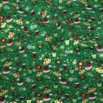 Popeline de coton – Motifs de Noël vert et doré Popeline de coton – Motifs de Noël vert et doré