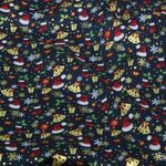 Popeline de coton - Motifs de Noël Bleu marine et doré Popeline de coton - Motifs de Noël Bleu marine et doré