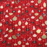 Baumwoll-Popeline - Weihnachtschmuck Karo Rot Gold