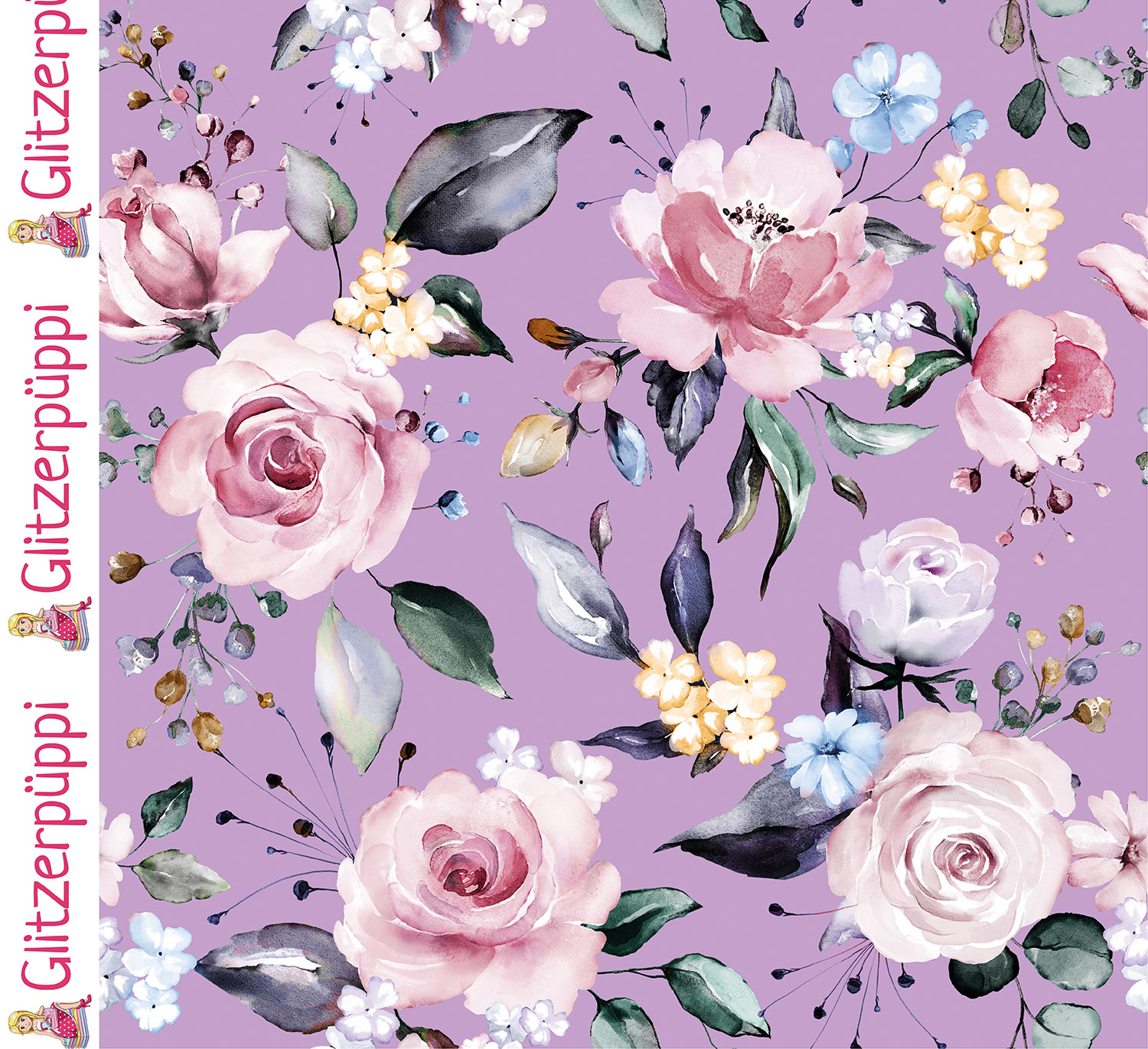 Jersey - Glitzerpüppi Digital Rosen Lila-1 Jersey - Glitzerpüppi Digital Rosen Lila-1