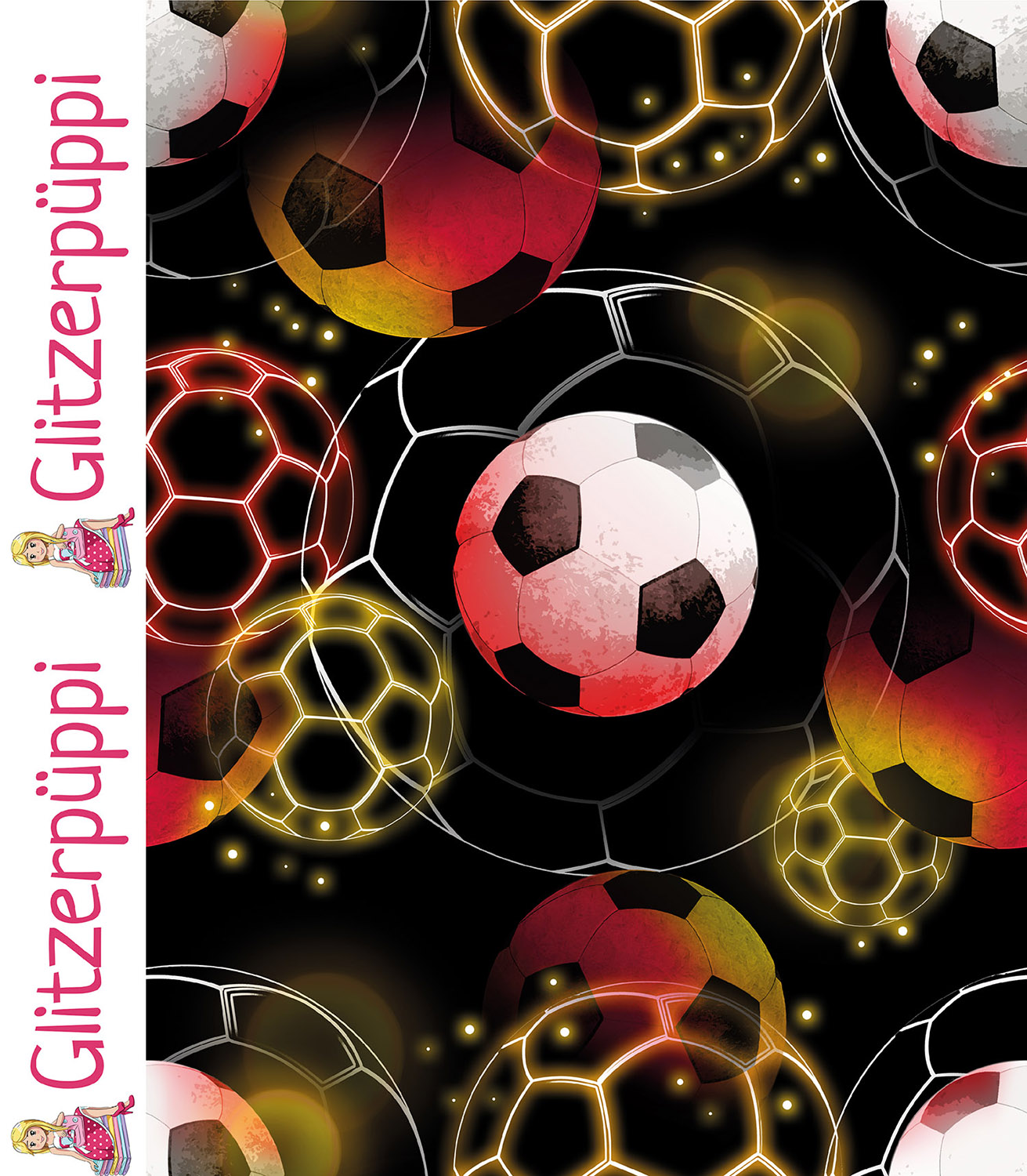 Jersey - Glitzerpüppi Impression numérique Football Noir Multicolore-1 Jersey - Glitzerpüppi Impression numérique Football Noir Multicolore-1