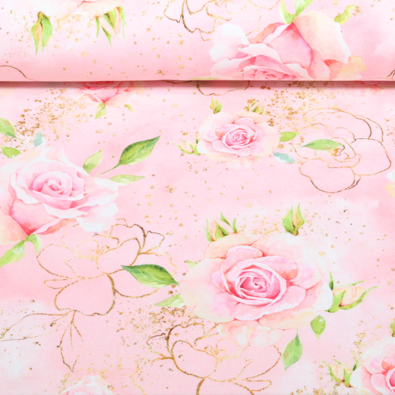 Sommersweat - Glitzerpüppi French Terry Digital Rosen Rosa-0 Sommersweat - Glitzerpüppi French Terry Digital Rosen Rosa-0