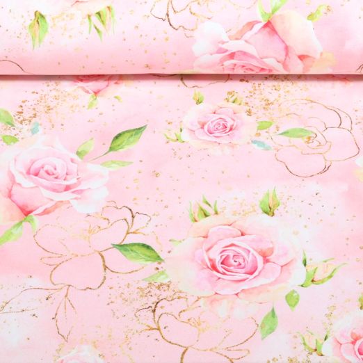 Sommersweat - Glitzerpüppi French Terry Digital Rosen Rosa Sommersweat - Glitzerpüppi French Terry Digital Rosen Rosa