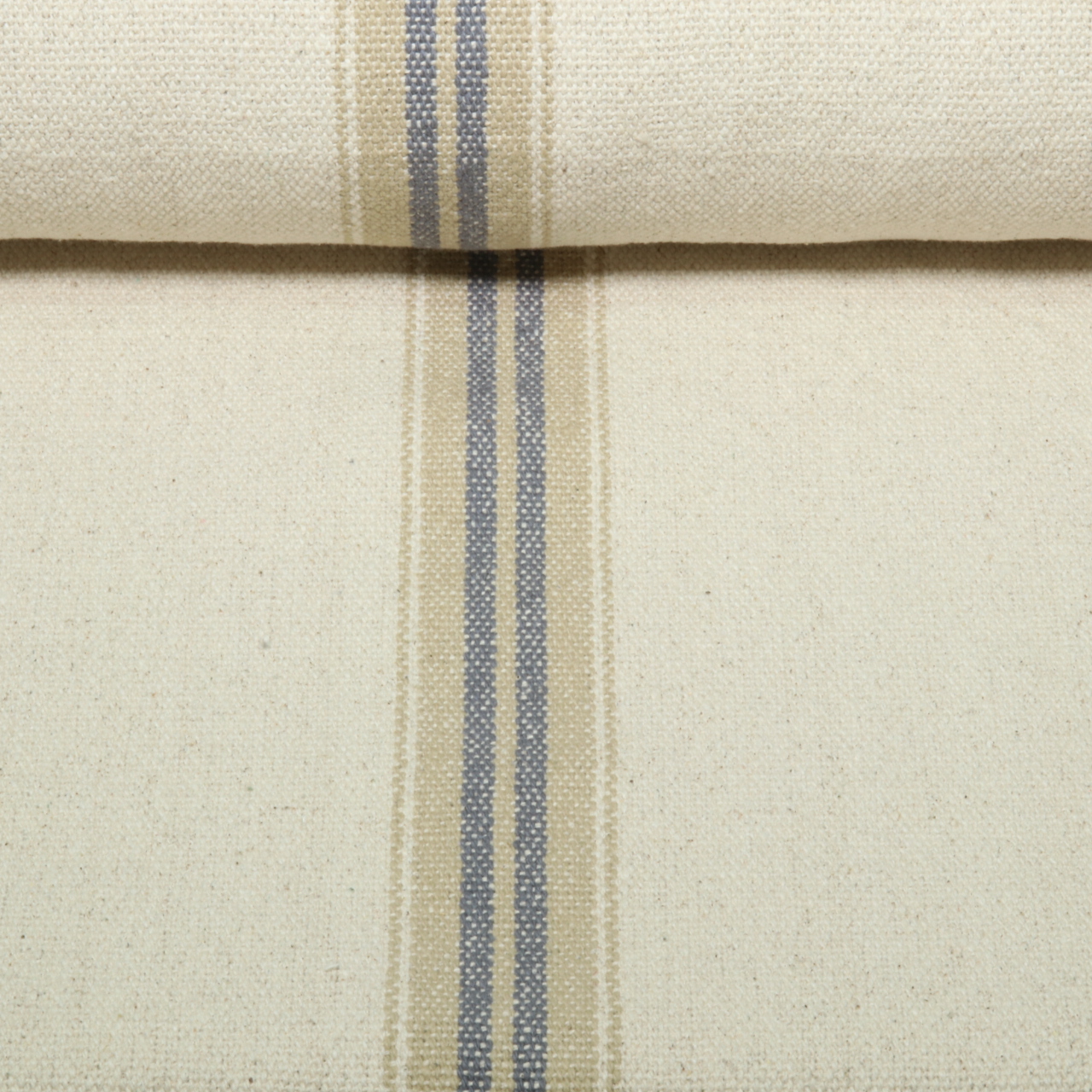 Toile canevas épaisse - Double rayure Beige Anthracite-0 Toile canevas épaisse - Double rayure Beige Anthracite-0