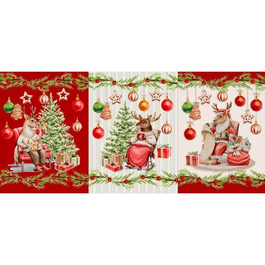 Canvas Geschirrtücher Panel - Xmas Rentier Chillen Multicolor Canvas Geschirrtücher Panel - Xmas Rentier Chillen Multicolor