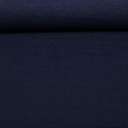 Jersey tricoté en viscose « Merino Touch » - Uni Bleu marine Mélange