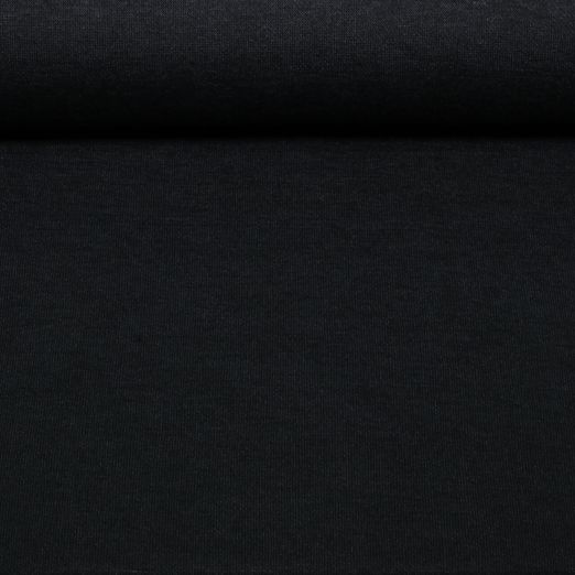Jersey tricoté en viscose « Merino Touch » - Noir uni