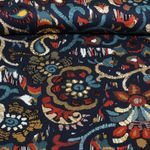 Satin de viscose - Motifs floraux ethniques Bleu marine Satin de viscose - Motifs floraux ethniques Bleu marine