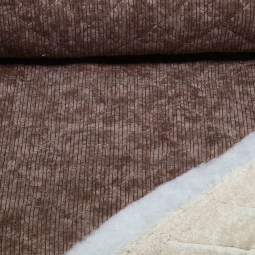 Cord Teddy - High Low Quiltkaros Schokobraun Cord Teddy - High Low Quiltkaros Schokobraun