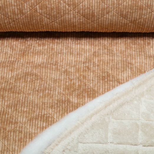 Cord Teddy - High Low Quiltkaros Karamell