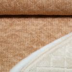 Velours côtelé Teddy - Carreaux matelassés asymétriques Caramel Velours côtelé Teddy - Carreaux matelassés asymétriques Caramel