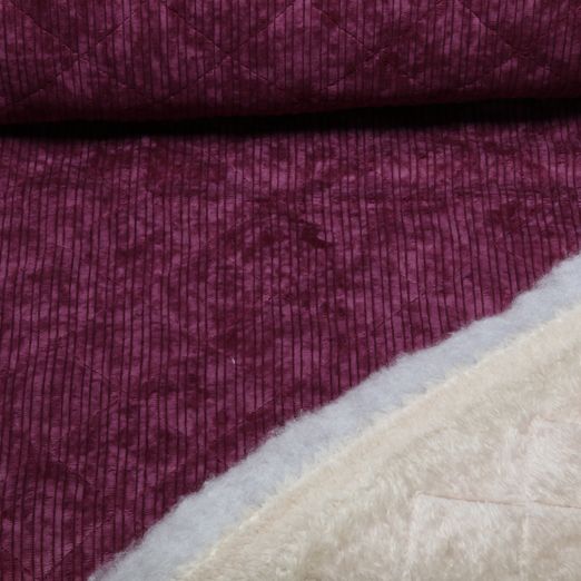 Cord Teddy - High Low Quiltkaros Weinrot Cord Teddy - High Low Quiltkaros Weinrot
