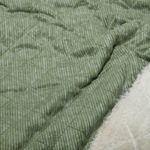 Cord Teddy - Cuadros de colcha asimétricos, verde