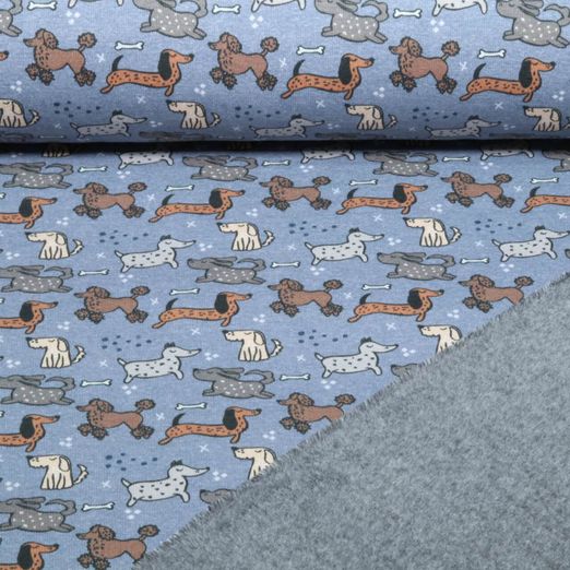 Alpenfleece - Digital Hunde Jeansblau