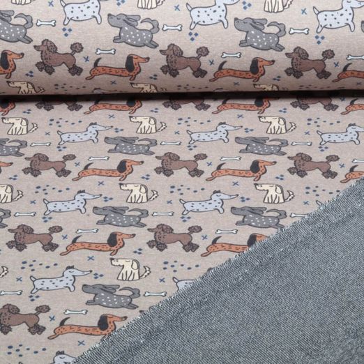Polaire alpine - Impression numérique « Chiens » marron clair