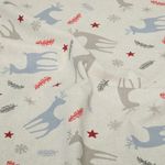 Toile canevas - Cerfs de Noël, aspect lin, Beige Toile canevas - Cerfs de Noël, aspect lin, Beige