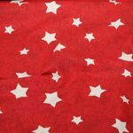 Toile canevas - Étoiles, aspect lin, rouge et Beige Toile canevas - Étoiles, aspect lin, rouge et Beige