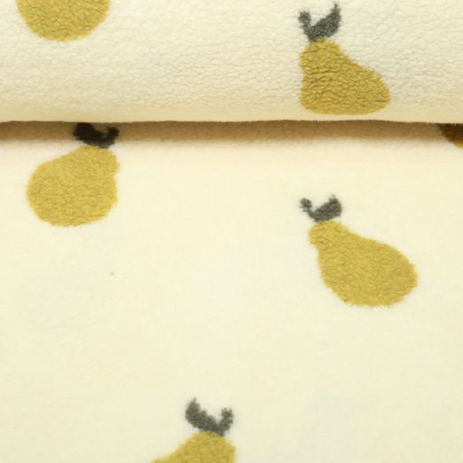Teddyfleece - Jacquard Birnen Beige