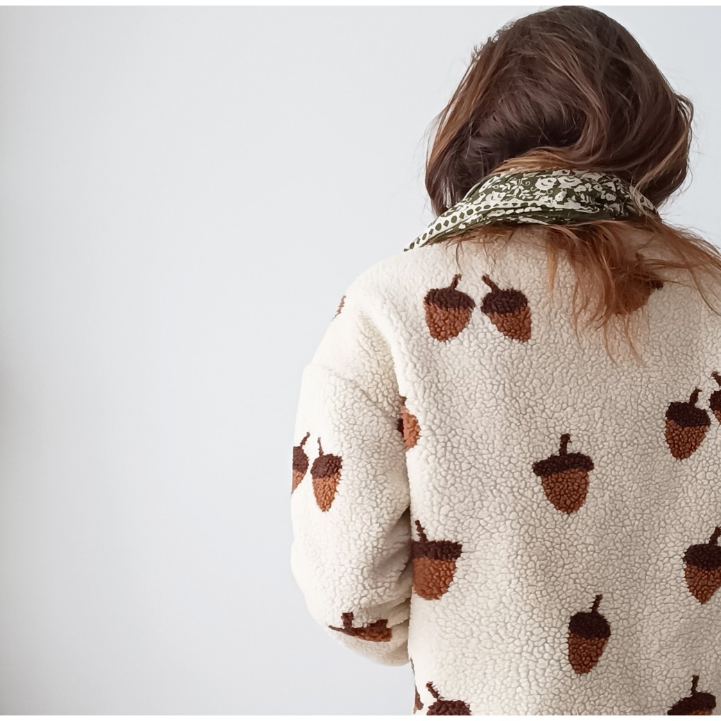 Polaire teddy - Motif jacquard « glands » Beige-1 Polaire teddy - Motif jacquard « glands » Beige-1