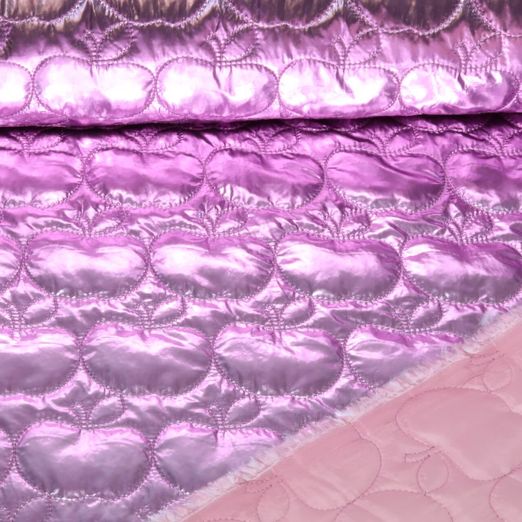 Gesteppter Stoff - Folie Äpfel Rosa Gesteppter Stoff - Folie Äpfel Rosa