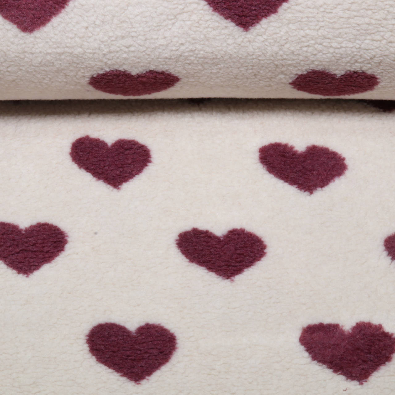 Polaire teddy - Cœurs jacquard, vieux rose clair-0 Polaire teddy - Cœurs jacquard, vieux rose clair-0